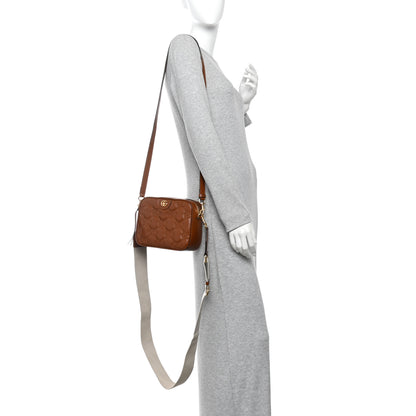 Gucci Calfskin GG Matelasse Shoulder Bag Peanut Brown Natural 2 of 9
