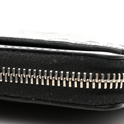 Gucci Calfskin GG Tennis Embossed Zip Around Card Case Wallet Black 8 of 9