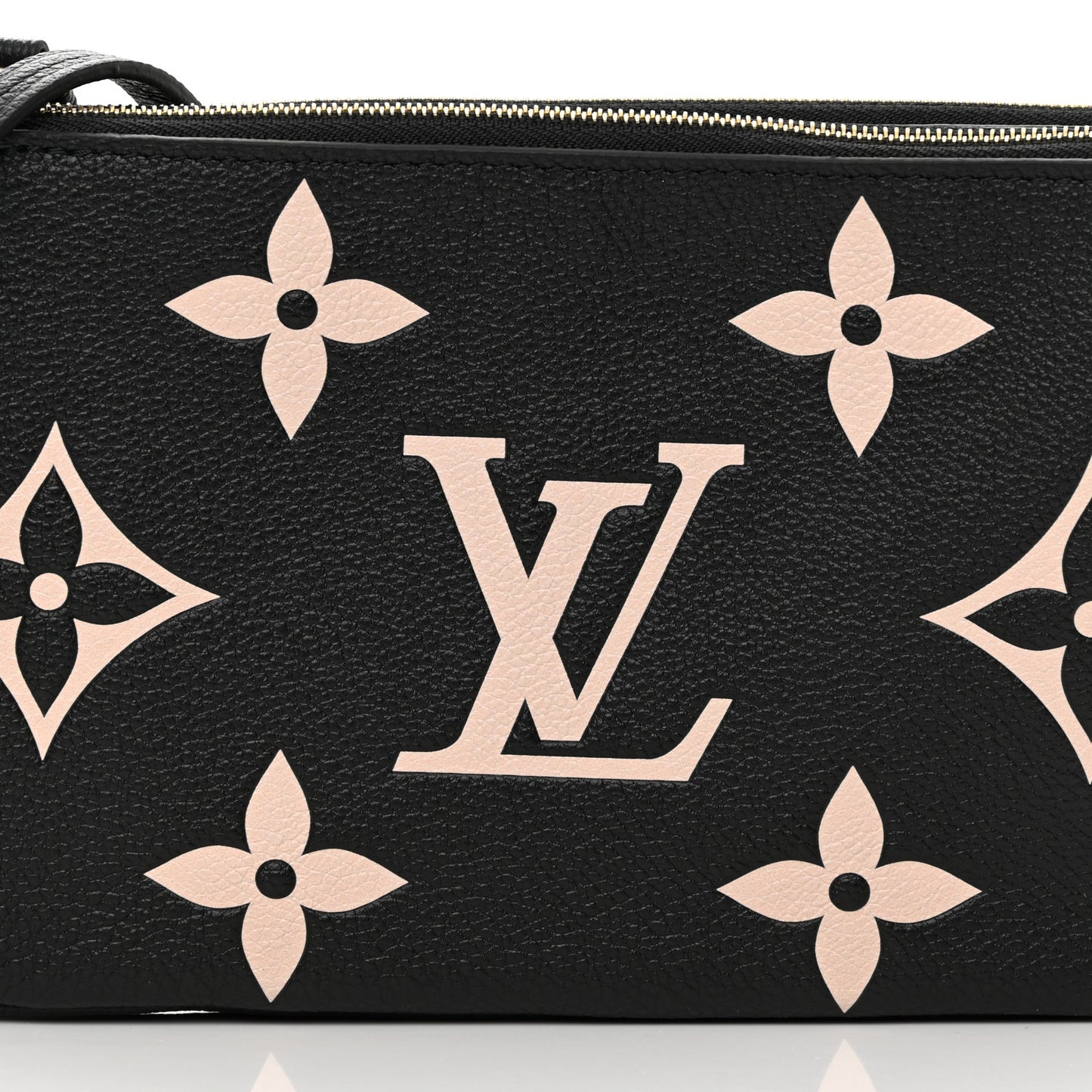 Empreinte Monogram Giant Double Zip Pochette Black Cream