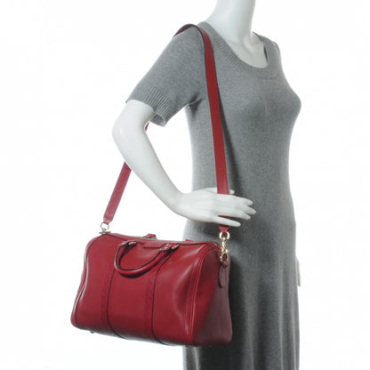 Gucci Leather Vintage Web Medium Boston Red 2 of 13