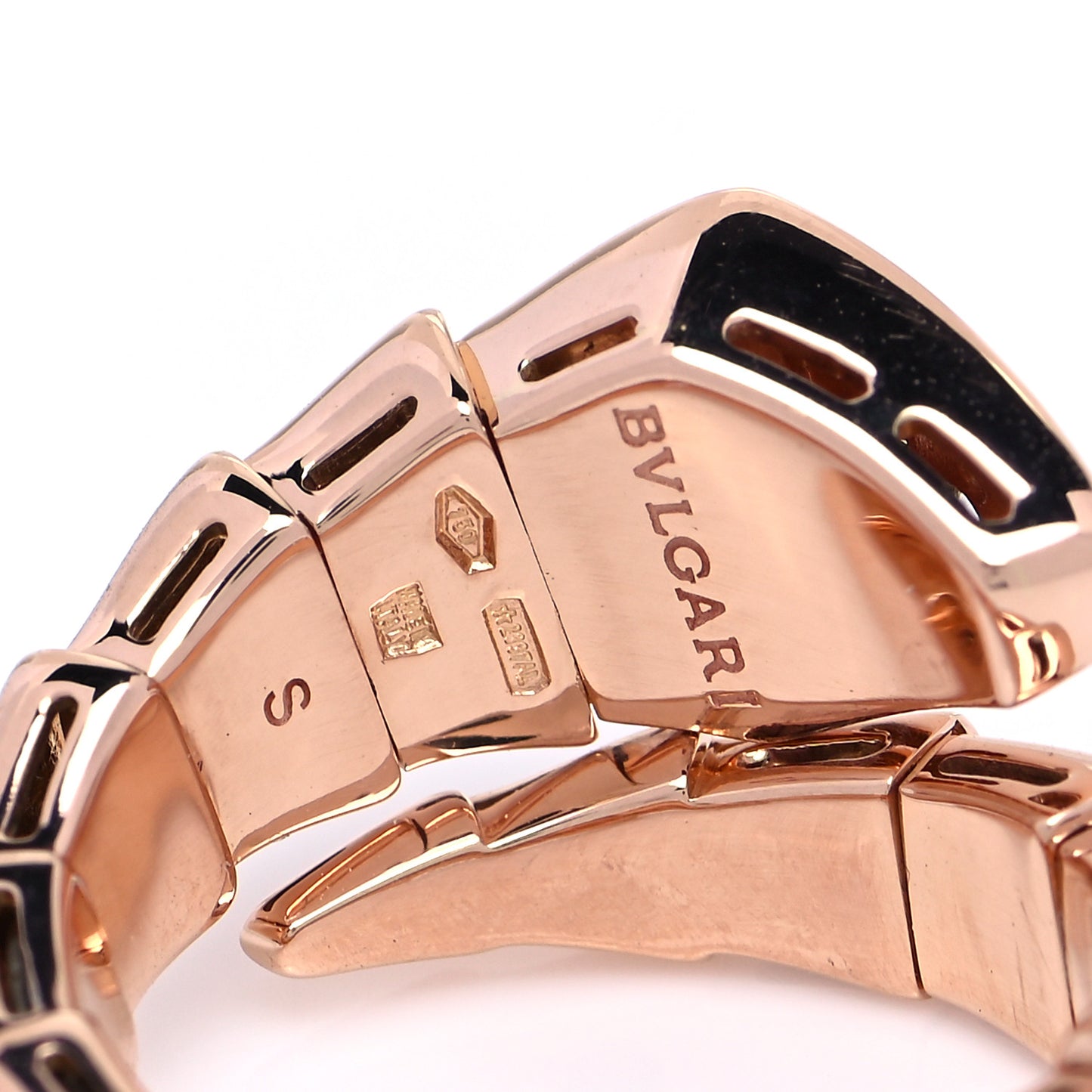 18K Rose Gold Diamond Serpenti Viper Ring S