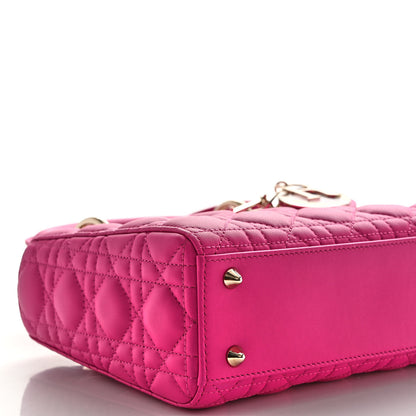 Christian Dior Lambskin Cannage Small My ABCDior Lady Dior Magenta 8 of 9
