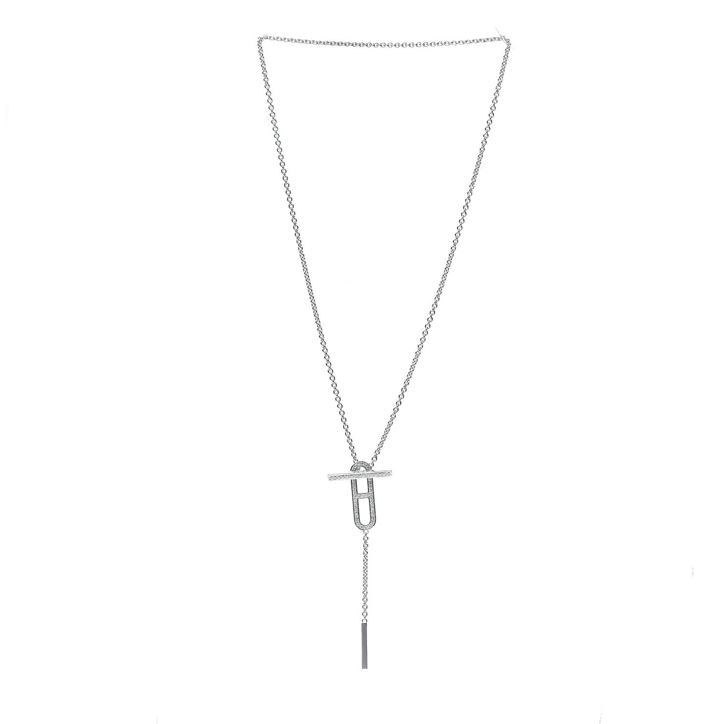 18K White Gold Diamond PM Ever Chaine D'Ancre Necklace