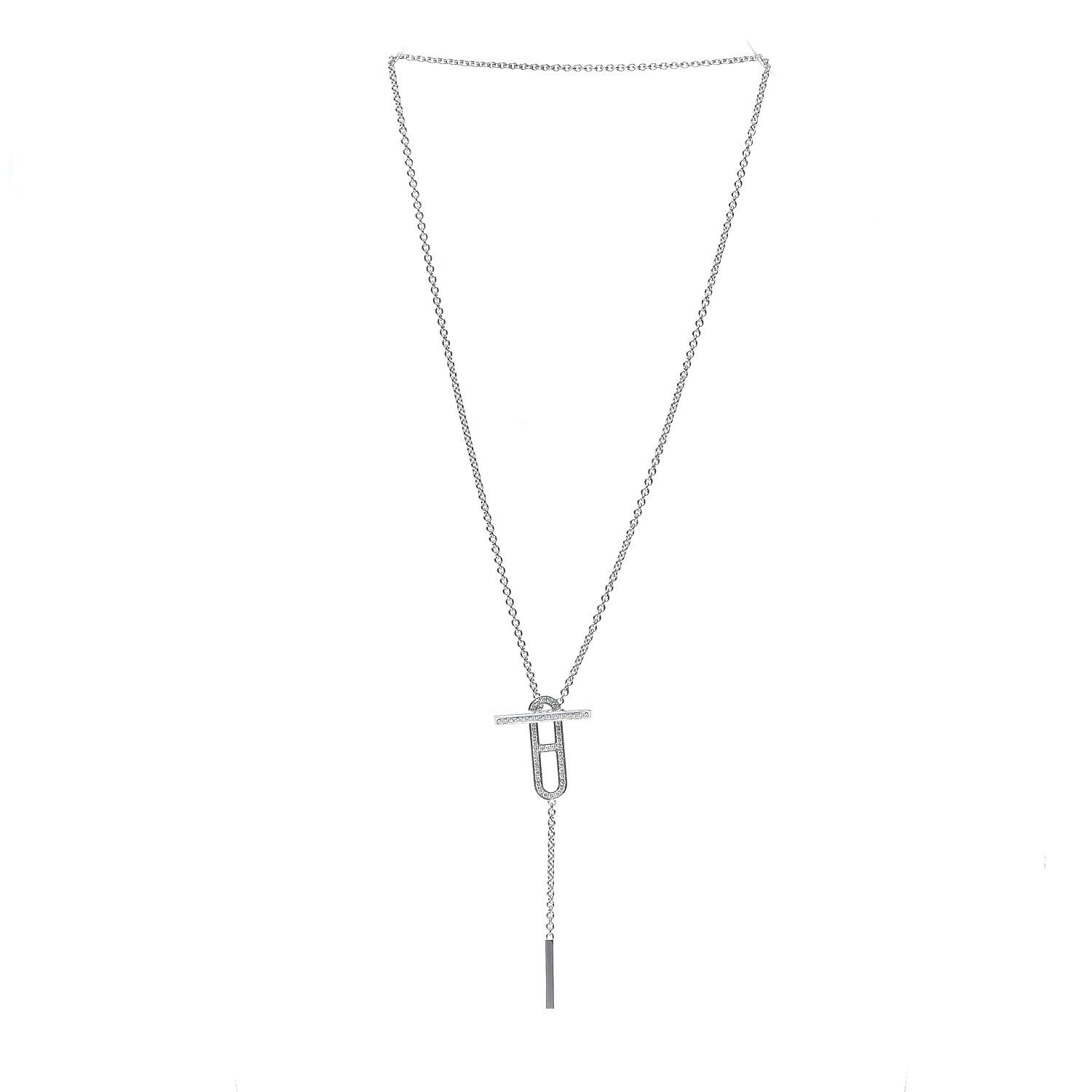Hermes 18K White Gold Diamond PM Ever Chaine D'Ancre Necklace 2 of 5