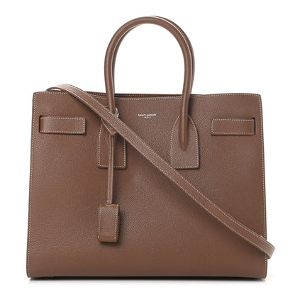 Saint Laurent Grained Calfskin Topstitch Small Classic Sac De Jour Taupe 1 of 11