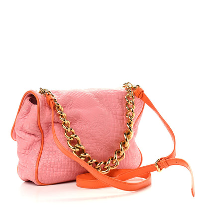 Versace Leather Microvanitas Quilted New Icon Handbag Pink 3 of 12