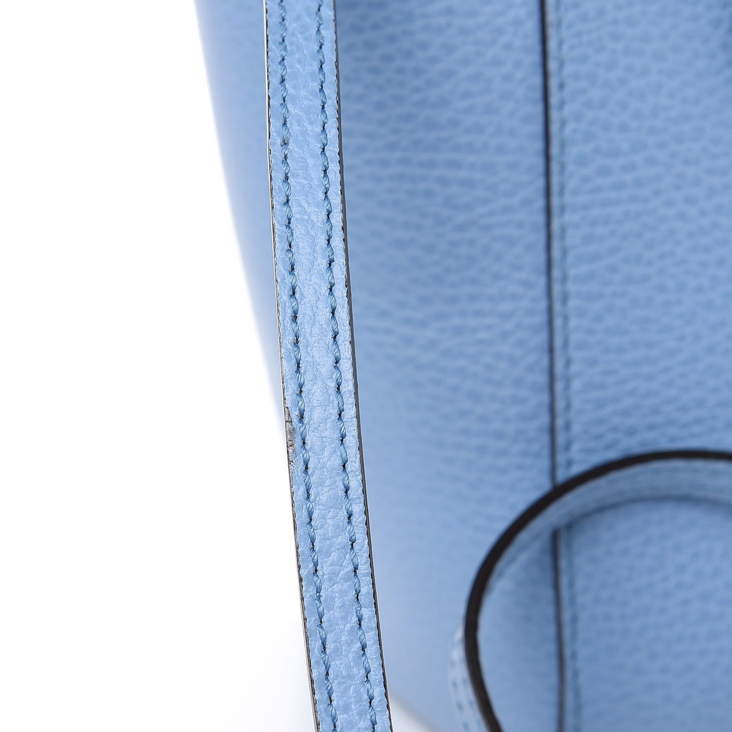 Dollar Calfskin Mini Swing Top Handle Bag Mineral Blue