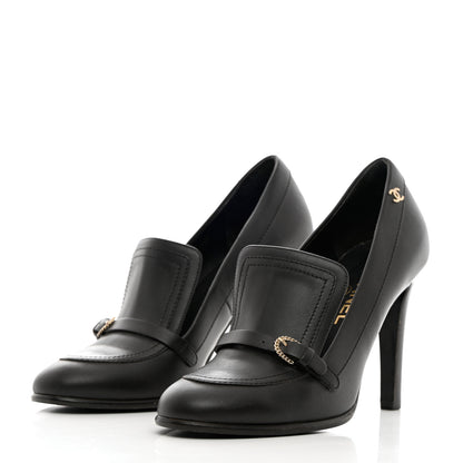 Chanel Calfskin Buckle Pumps 39.5 Brown 3 of 12