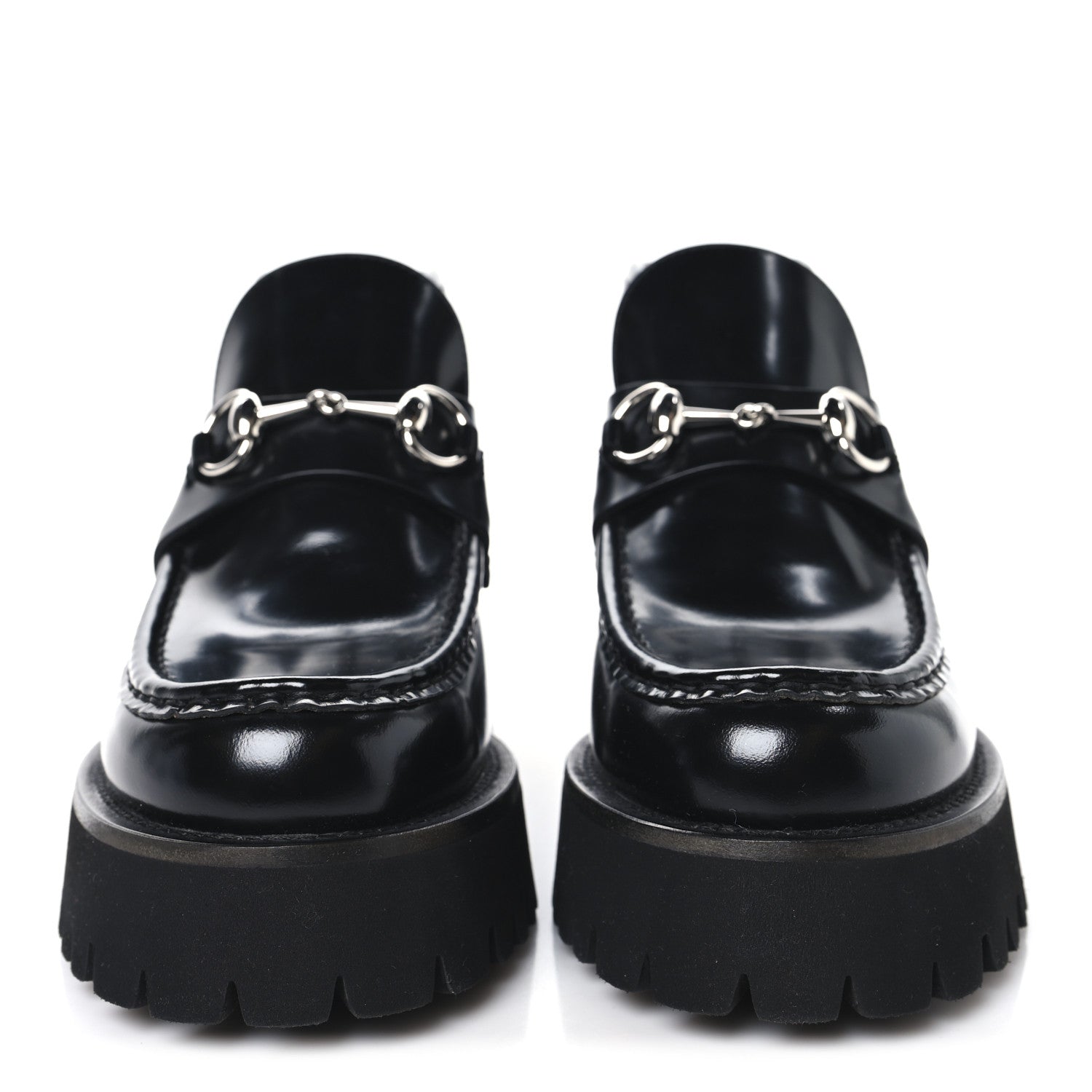 Gucci Cordovan Lux Womens Horsebit Platform Ankle Boots 38.5 Black 3 of 10