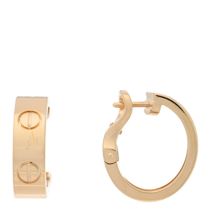 Cartier 18K Yellow Gold 5.5mm LOVE French Clip Hoop Earrings 1 of 11