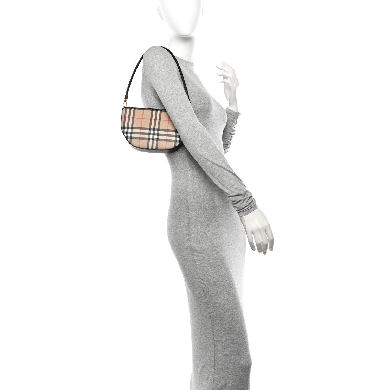 Burberry Vintage Check Calfskin Olympia Slim Pouch Archive Beige 2 of 9