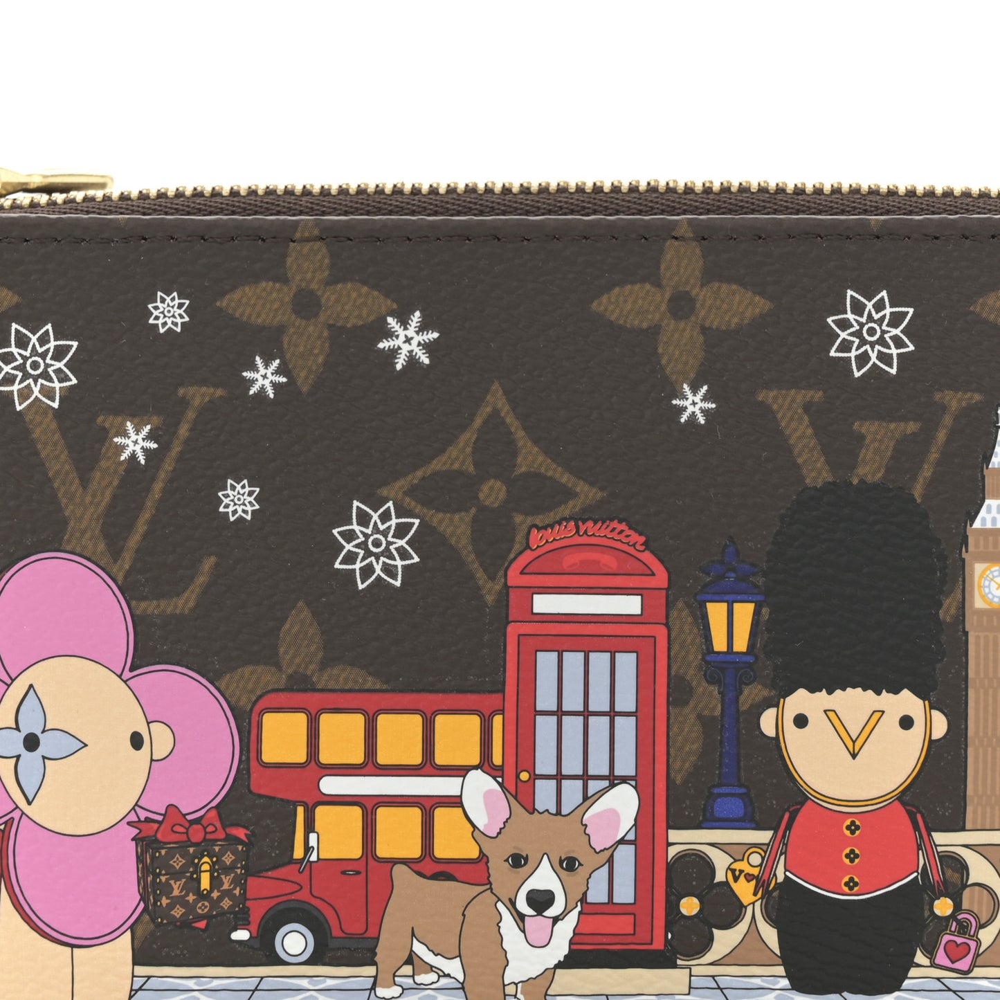 Monogram 2021 Christmas Animation London Mini Pochette Accessories Red