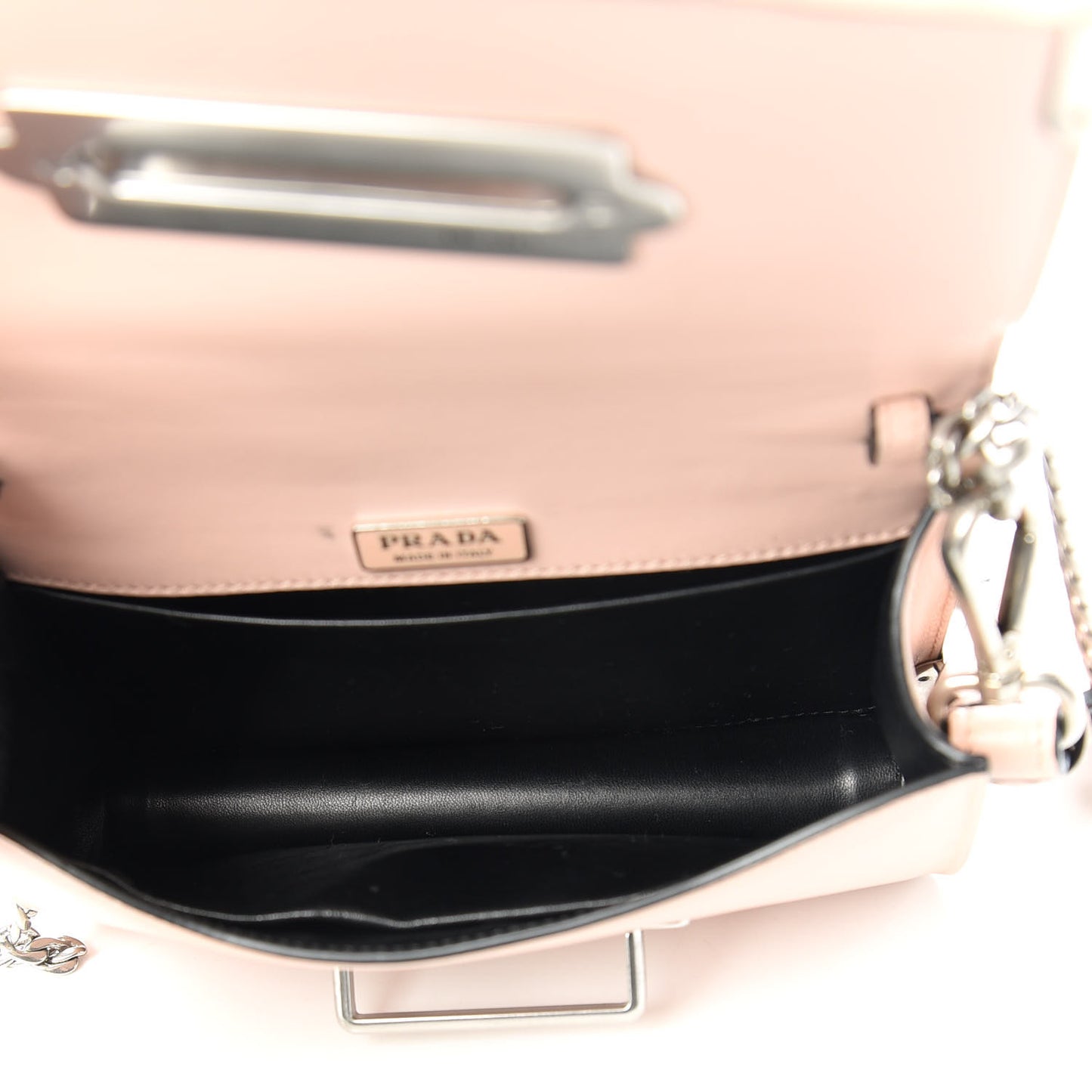 Spazzolato Soft Calf Cahier Chain Wristlet Clutch Pesca