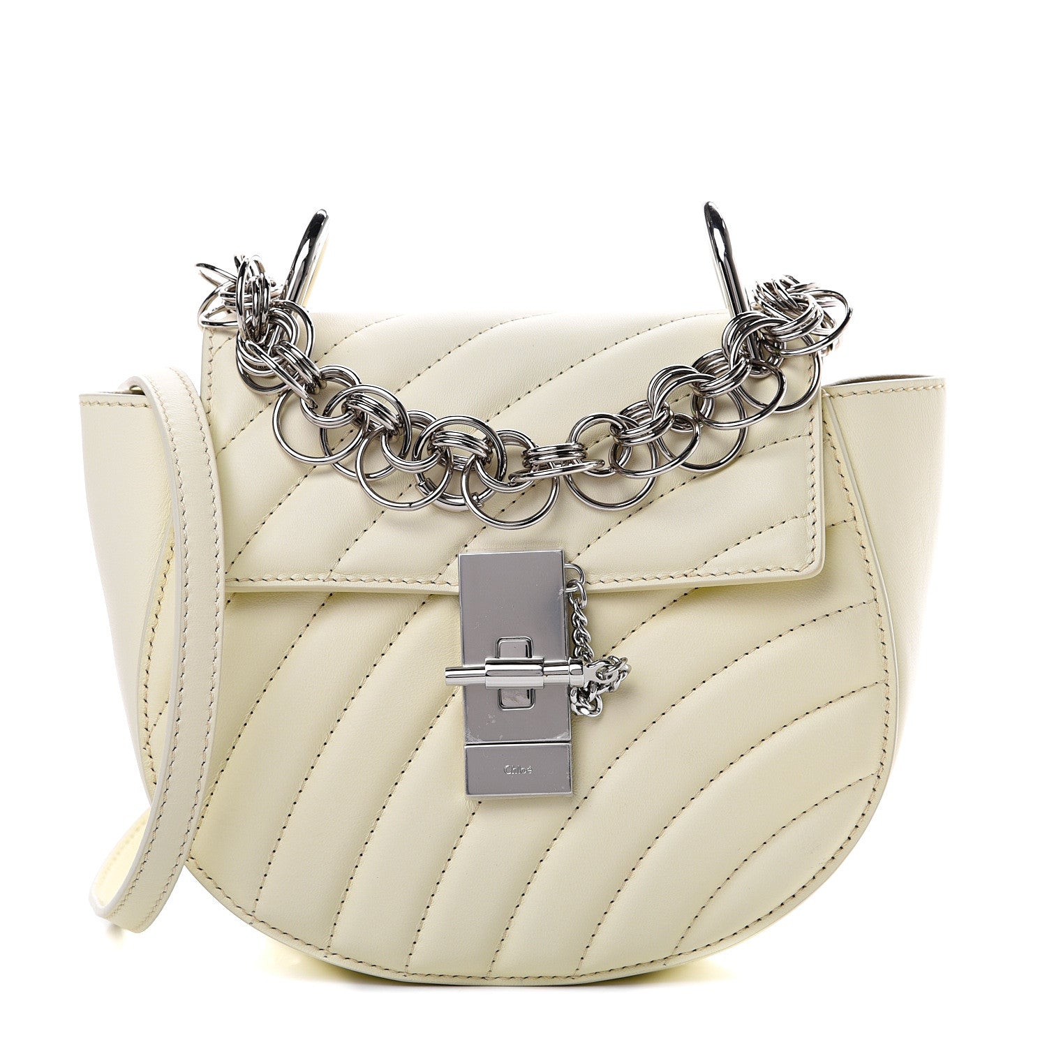 Chloe Calfskin Quilted Mini Drew Bijou Shoulder Bag Natural White 1 of 10