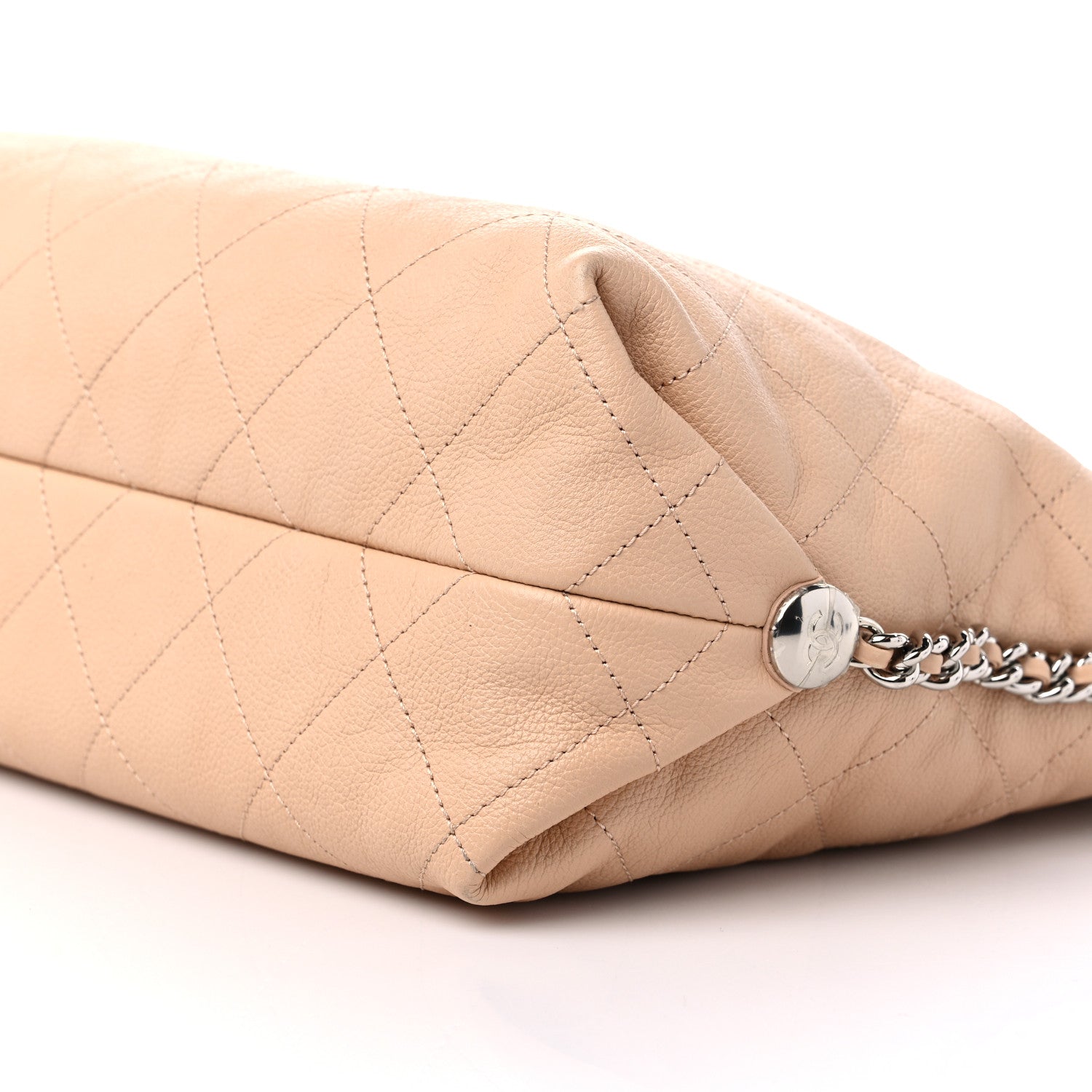 Chanel Grained Calfskin Stitched Medium Braided With Style Hobo Beige 9 of 11