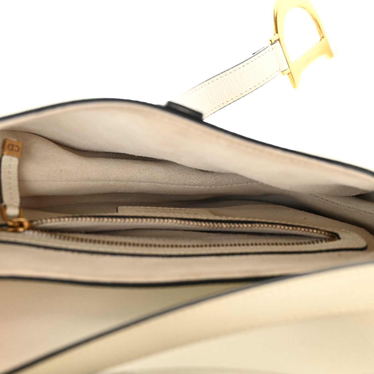 Christian Dior Grained Calfskin Saddle Bag White 5 of 10