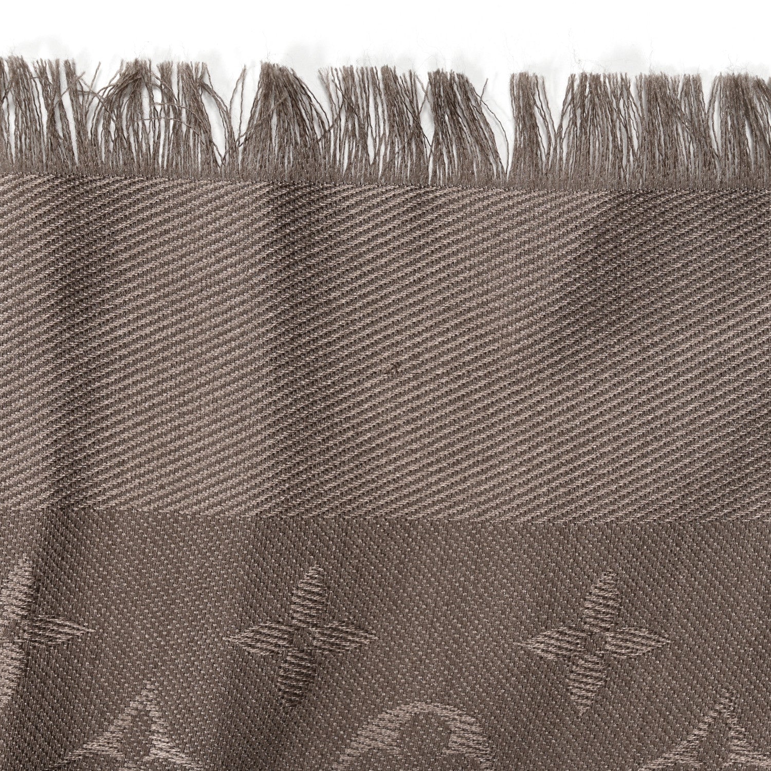 Louis Vuitton Silk Wool Monogram Shine Classic Shawl Taupe 4 of 6