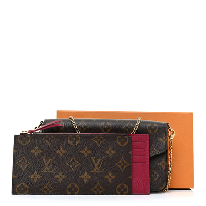Louis Vuitton Monogram Pochette Felicie Chain Wallet Fuchsia 14 of 14