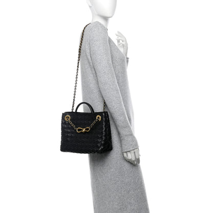Bottega Veneta Nappa Intrecciato Small Andiamo With Chain Shoulder Bag Black 2 of 9
