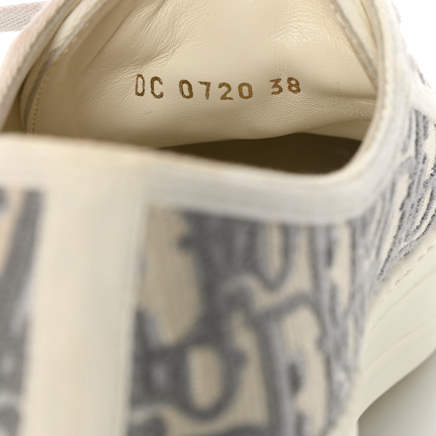 Christian Dior Canvas Oblique Walk'N'Dior Low Top Sneakers 38 Grey Stone 8 of 11