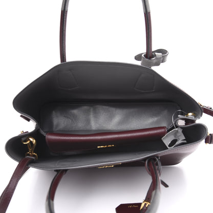 Prada Saffiano Cuir Medium Double Bag Granato Marmo 4 of 8