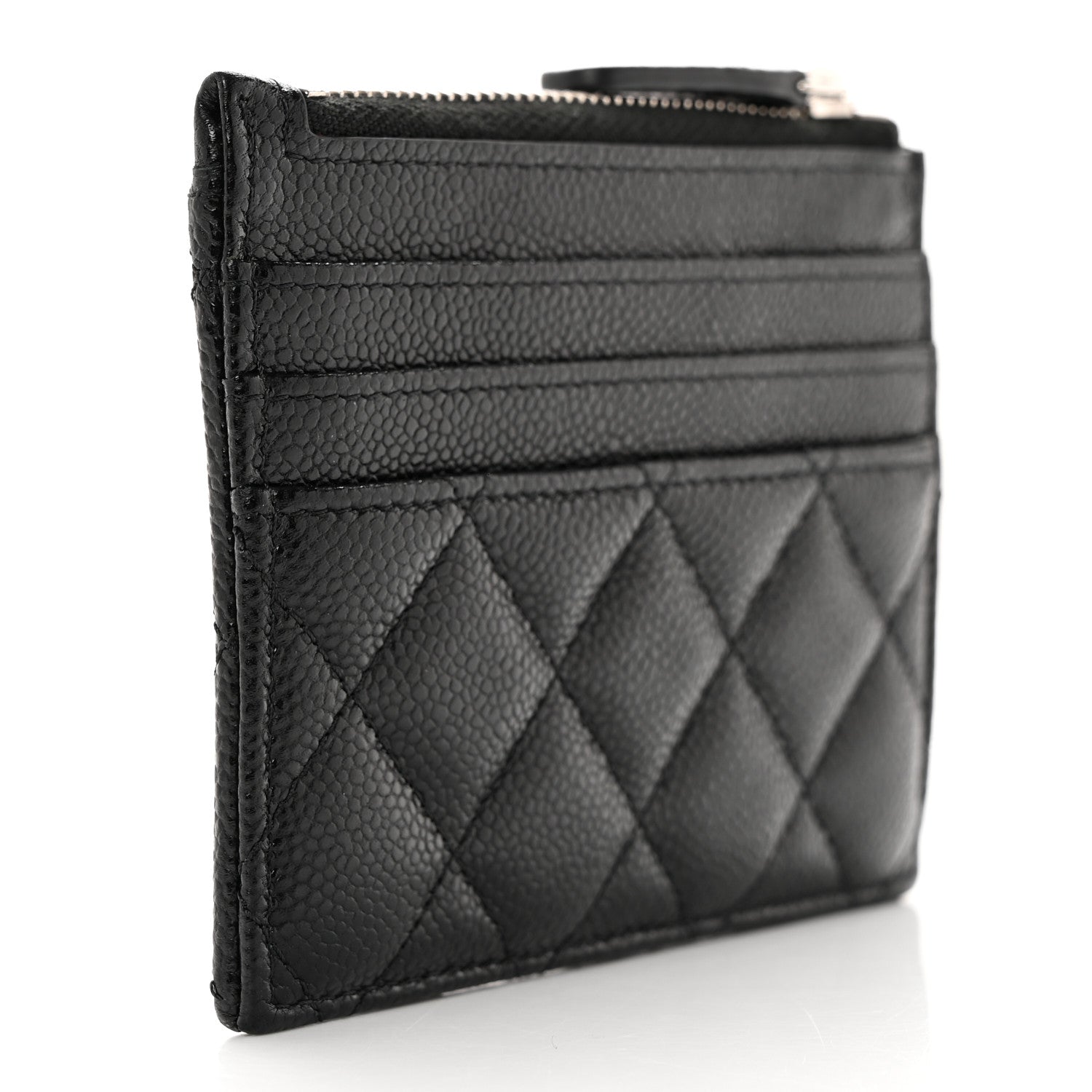 Chanel Caviar Quilted CC Zip Card Holder Black 3 of 8