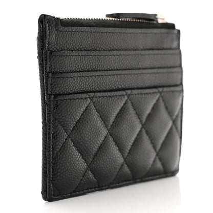 Chanel Caviar Quilted CC Zip Card Holder Black 3 of 8