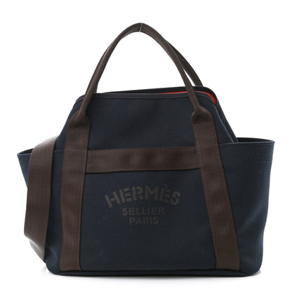 Hermes Canvas The Grooming Bag Bleu Navy Feu 3 of 13