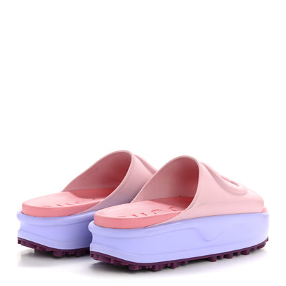Gucci Soft Rubber Womens Interlocking G Platform 42mm Slide Sandals 40 Sugar Pink 5 of 10