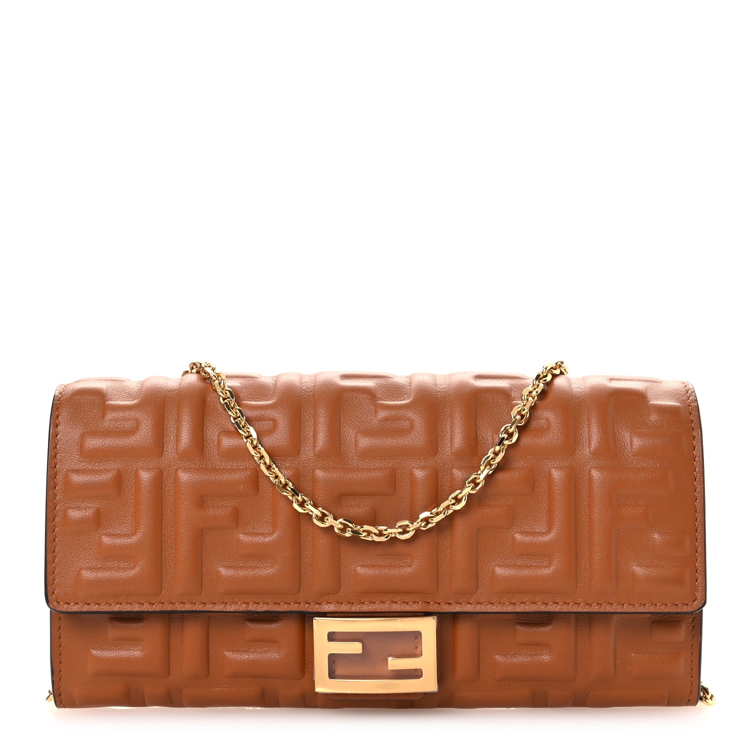 Fendi Nappa Matisse FF Embossed Continental Wallet On Chain Coloniale 1 of 11