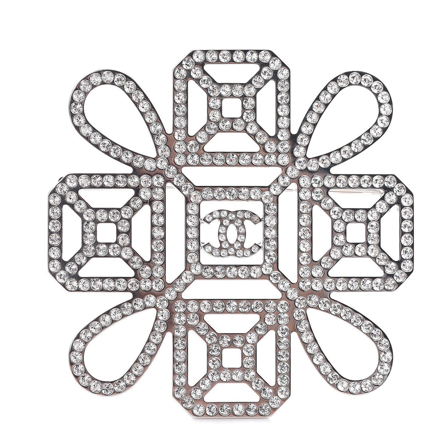 Crystal CC Brooch Silver