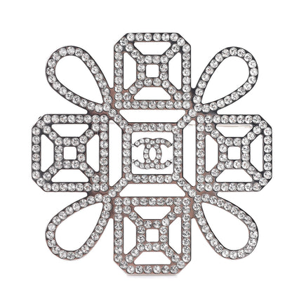 Chanel Crystal CC Brooch Silver 1 of 5