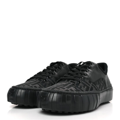 Fendi Fabric Jacquard Vitello Technical Fabric FF Mens Fendi Force Low Top Sneakers 12 Black 3 of 9
