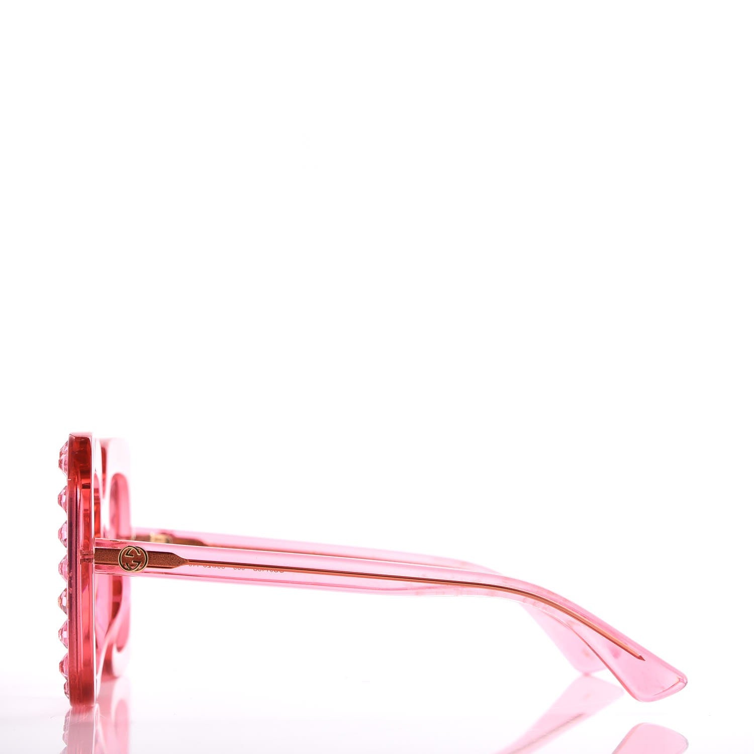 Gucci Acetate Crystal Oversize Sunglasses GG0148S Pink 3 of 10