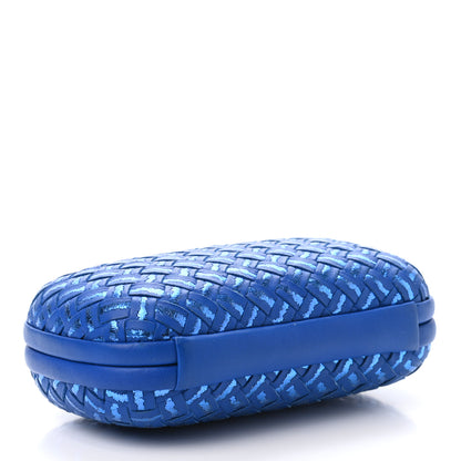 Bottega Veneta Nappa Intrecciato Metallic Placcato Knot Clutch Signal Blue 3 of 4