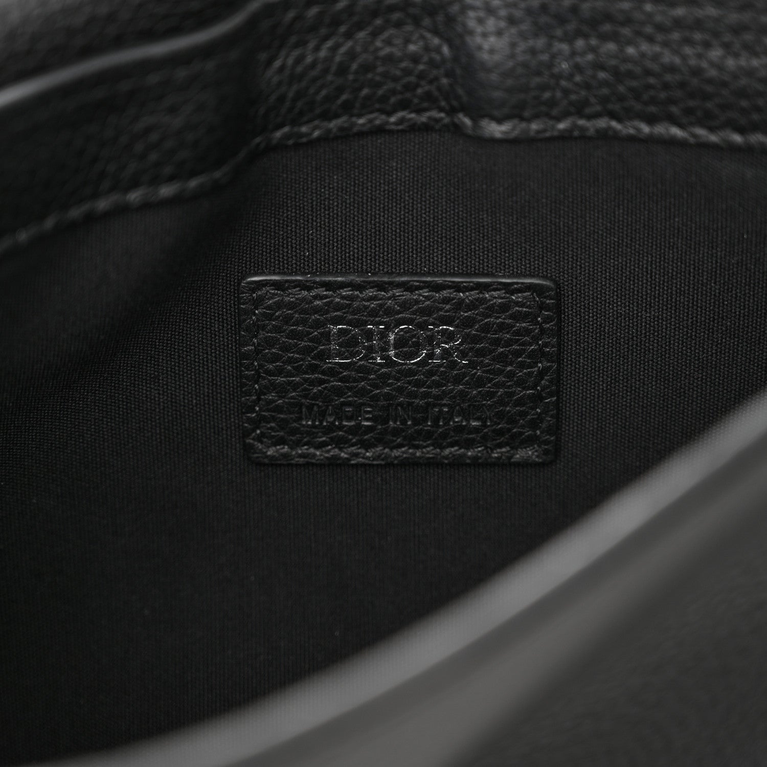 Christian Dior Grained Calfskin Saddle Messenger Bag Black 6 of 14