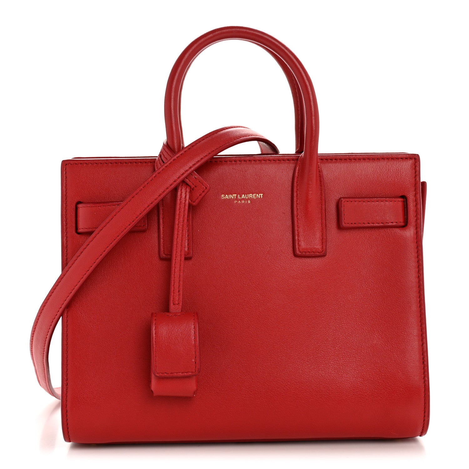 Saint Laurent Calfskin Nano Sac De Jour Lipstick Red 2 of 27