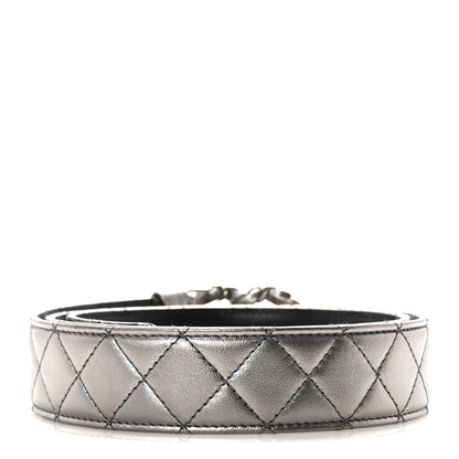 Chanel Metallic Calfskin Quilted CC Chain Belt 95 38 Silver 2 of 6