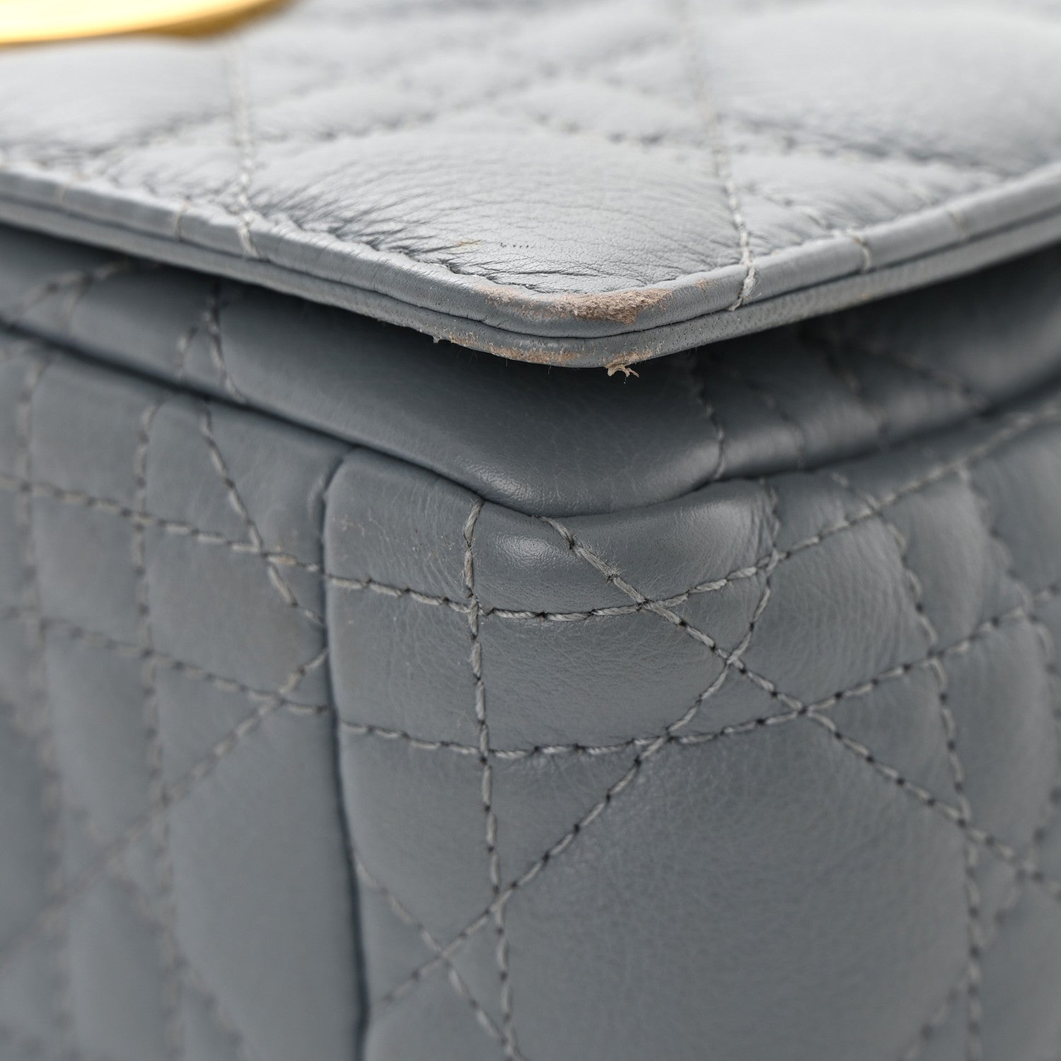 Christian Dior Calfskin Cannage Small Caro Bag Grey 9 of 16