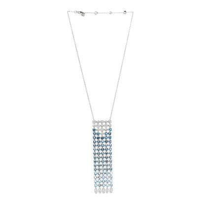 Bulgari 18K Lucea Diamond Blue Topaz Gradient Waterfall Necklace 3 of 4