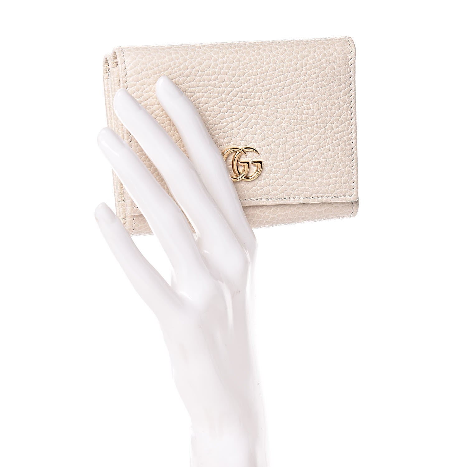 Gucci Dollar Calfskin GG Marmont Wallet Mystic White 2 of 8