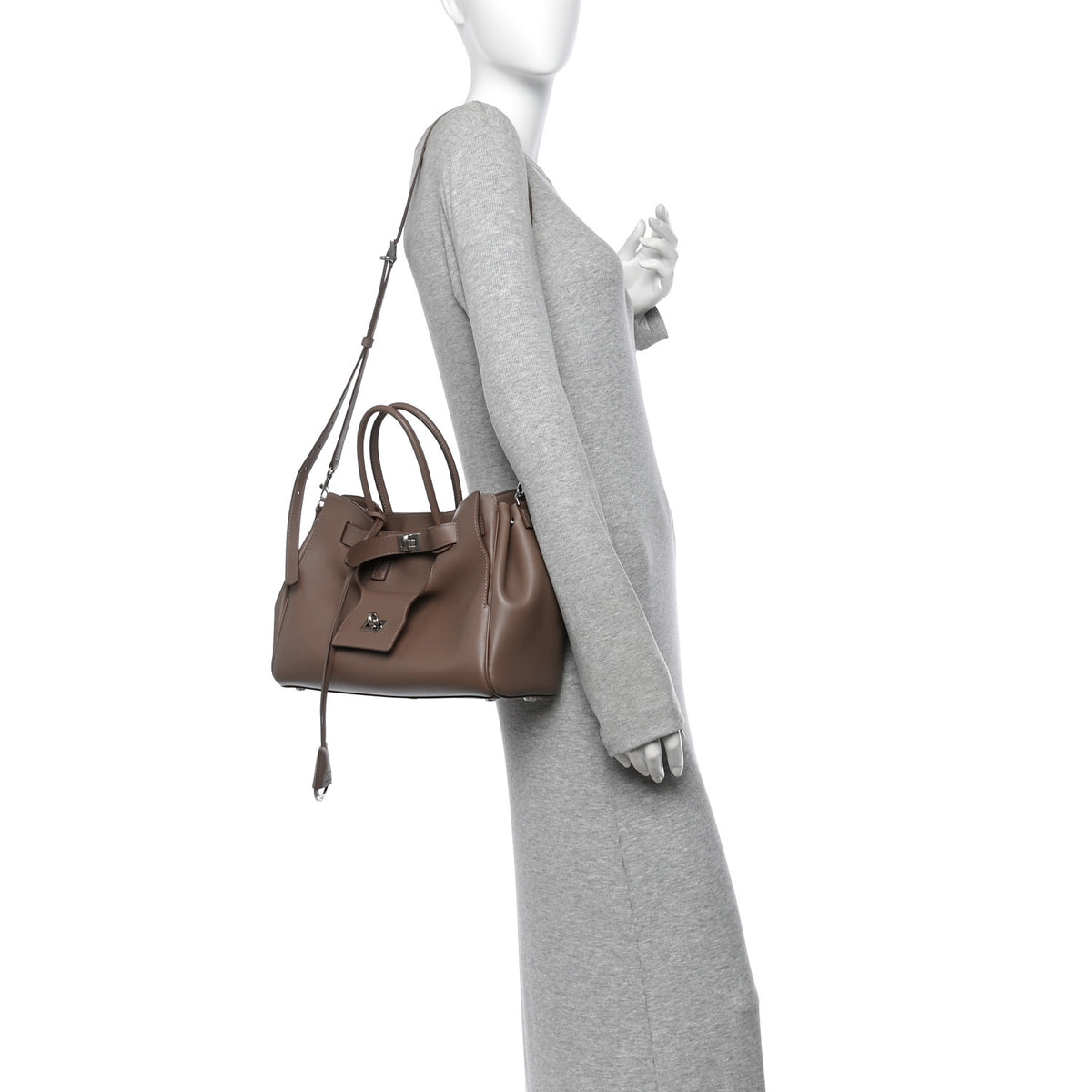 Balenciaga Smooth Calfskin Small Bel Air Carry All Bag Taupe 2 of 10