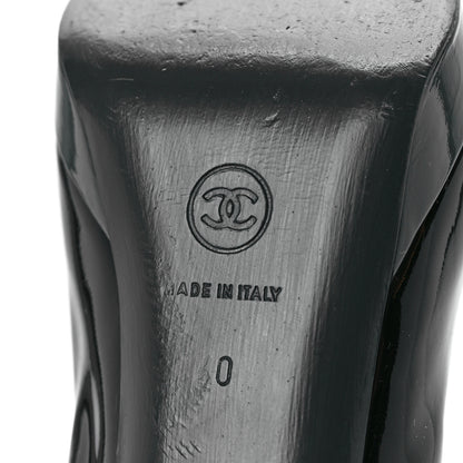 Chanel Patent Cap Toe CC Pumps 40 Black Grey 6 of 9