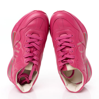 Gucci Calfskin Logo Womens Rhyton Sneakers 35 Box Pink 2 of 12