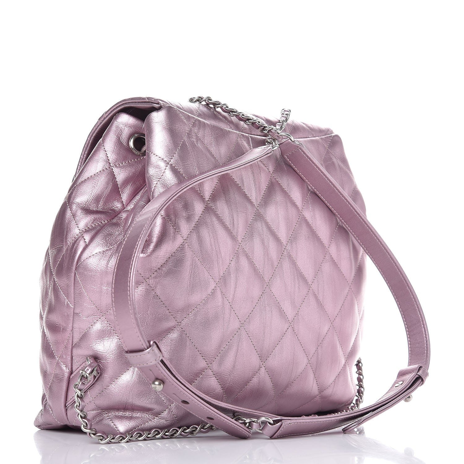 Chanel Iridescent Calfskin Quilted Ground Control Backpack Pink 2 of 12