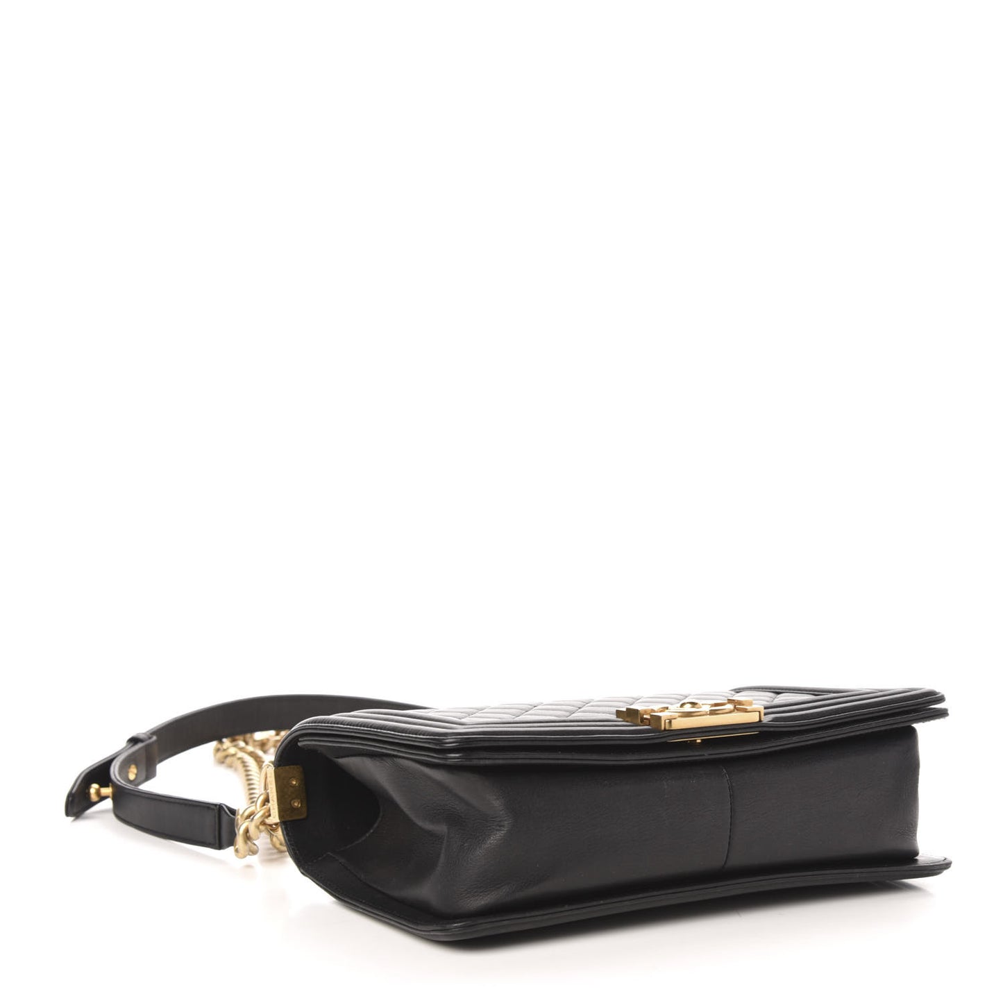 Calfskin Quilted Medium Boy Flap Black