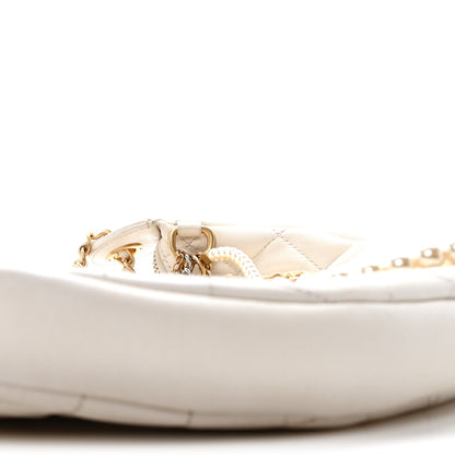 Chanel Lambskin Quilted All About Chains Hobo White 9 of 10