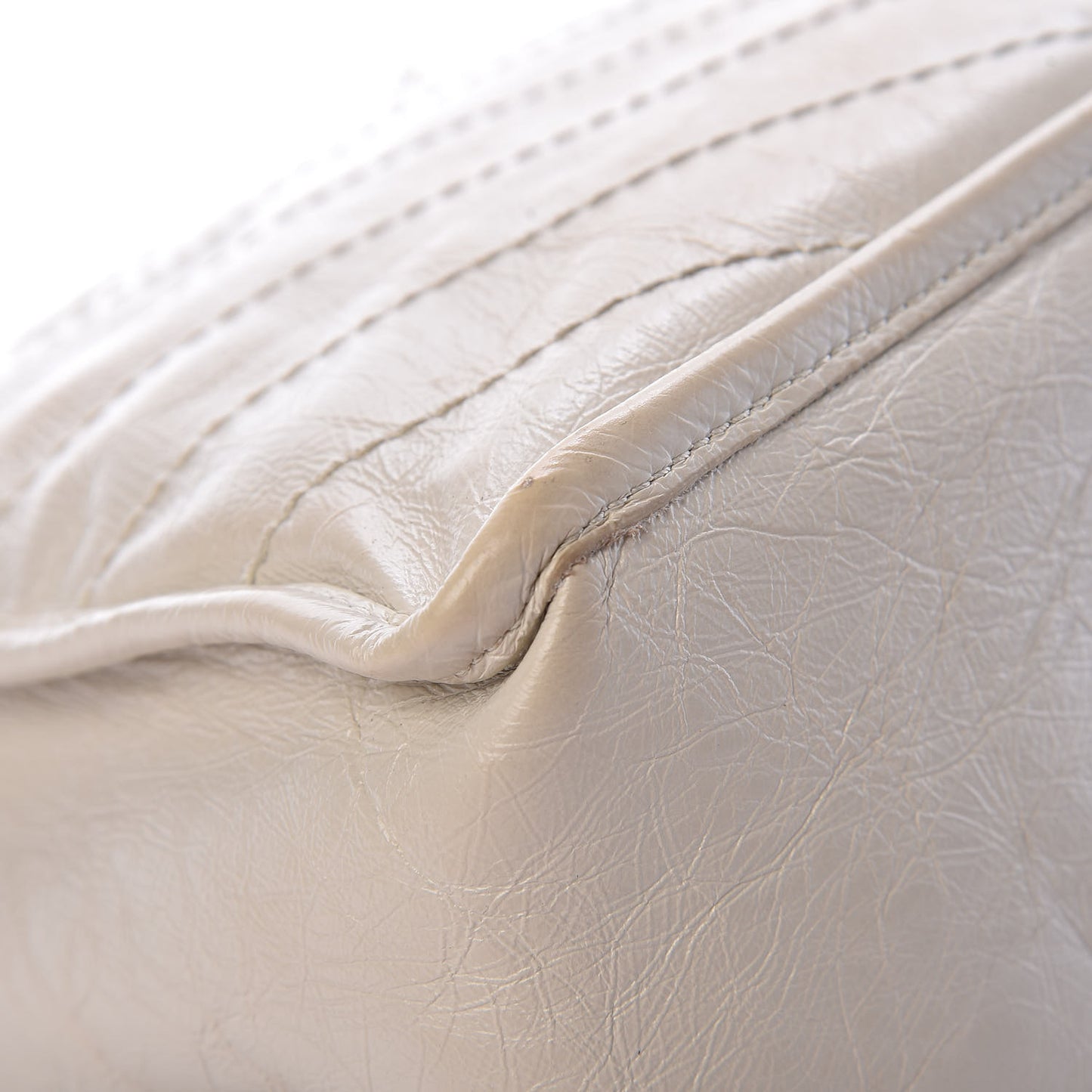 Crinkled Calfskin Matelasse Monogram Medium Niki Chain Satchel Ivory