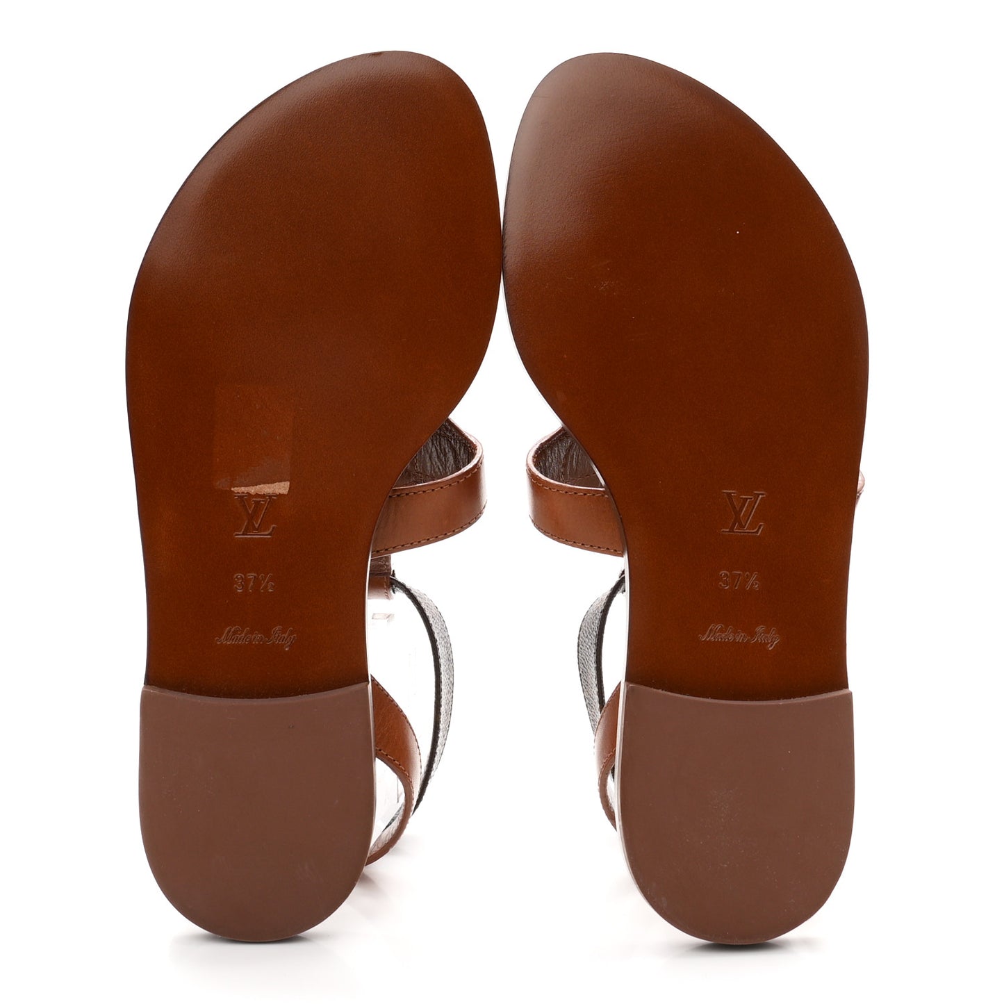 Calfskin Game On Playful Flat Sandals 37.5 Brown