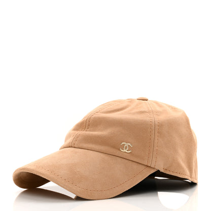Chanel Suede Goatskin CC Cap Hat Beige 1 of 8